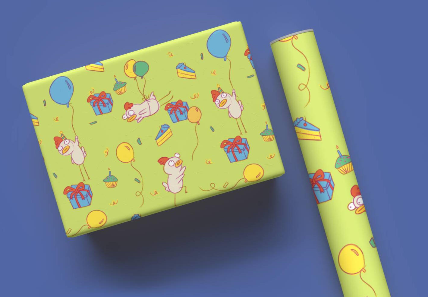 mockup showcasing a birthday surface pattern design available for licensing