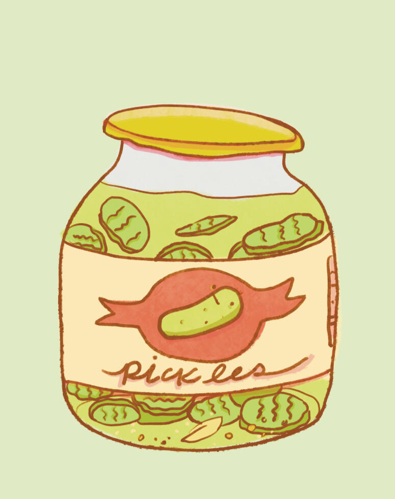 illustration of a pickle jar