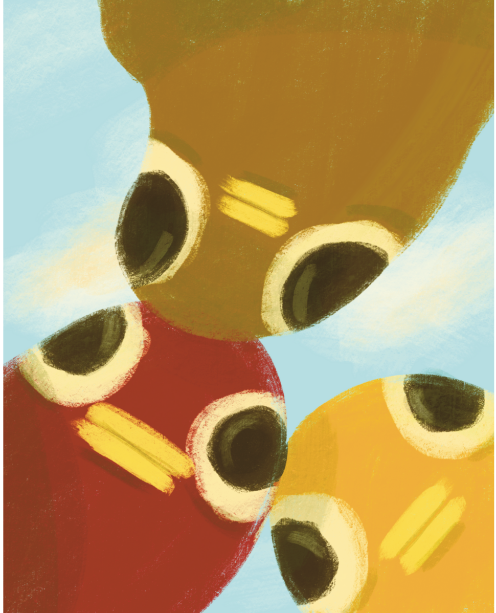 illustration of three pigeons